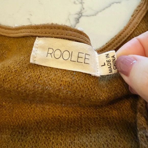 Roolee Brown and White Bishop Sleeve Sundress - Picture 5 of 5